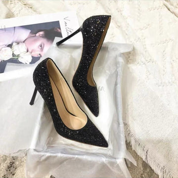 Niulatu Heels Shoes Woman Basic Pumps 2025 Shiny Grete Bridal Shoes Sequins Fashion Party Sexy Thin Heels Women Shoes Pump DJSE